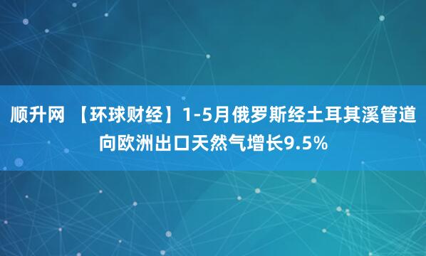 顺升网 【环球财经】1-5月俄罗斯经土耳其溪管道向欧洲出口天然气增长9.5%